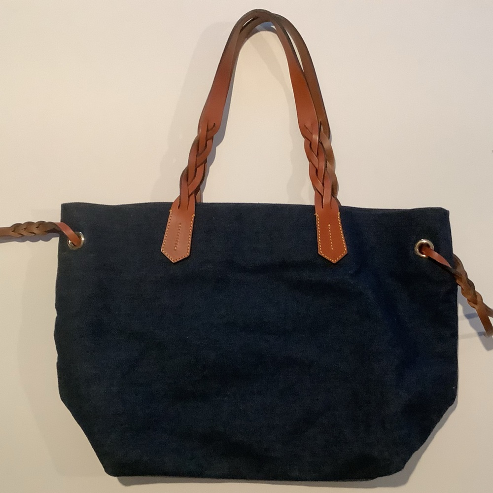 Dooney And Bourke Denim & Leather Shopper Bag - Picture 5 of 6